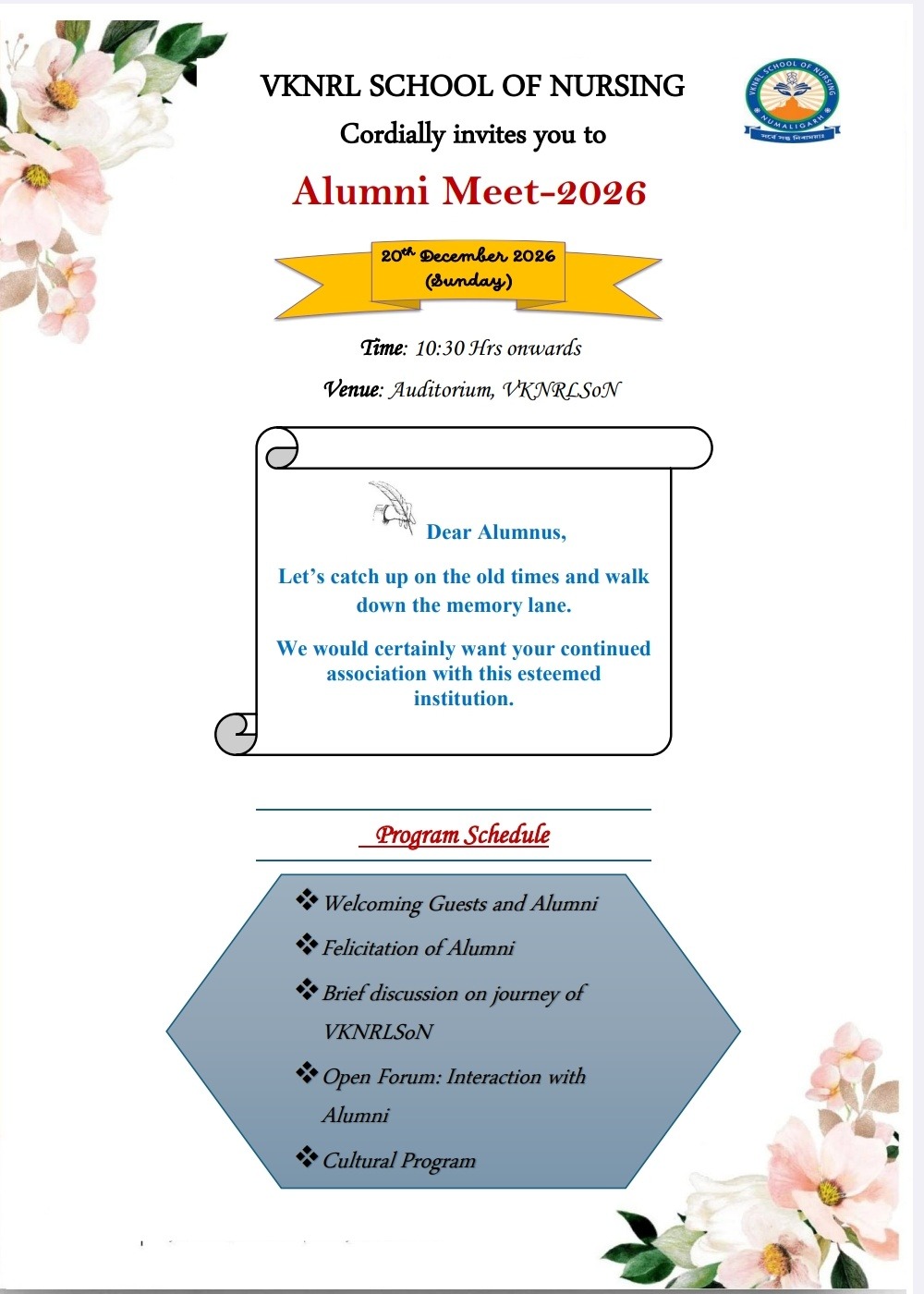Read more about the article Invitation to Alumni Meet 2026